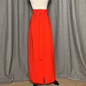 Sabina Musayen red paper bag waist maxi skirt